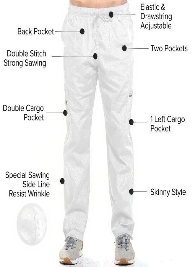 Dagacci Medical Uniform Dagacci Scrubs Medical Uniform Women and Men Unisex Scrubs Pants Medical Scrubs Pants Medium White - Image 5